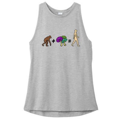 Stoned Ape Theory Psychedelic Magic Mushroom Monkey Ladies PosiCharge Tri-Blend Wicking Tank