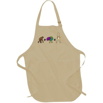 Stoned Ape Theory Psychedelic Magic Mushroom Monkey Full-Length Apron With Pockets