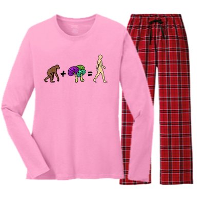 Stoned Ape Theory Psychedelic Magic Mushroom Monkey Women's Long Sleeve Flannel Pajama Set 