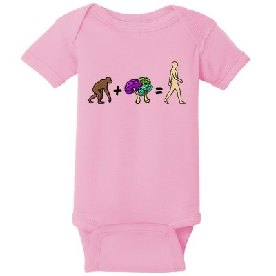 Stoned Ape Theory Psychedelic Magic Mushroom Monkey Baby Bodysuit