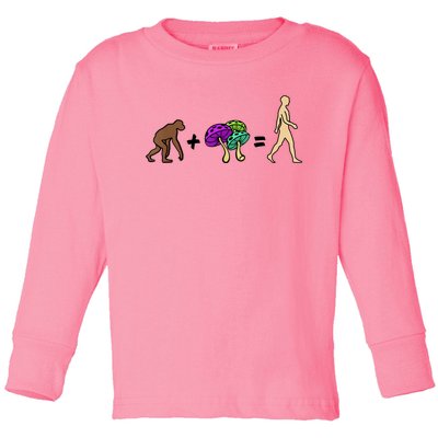 Stoned Ape Theory Psychedelic Magic Mushroom Monkey Toddler Long Sleeve Shirt