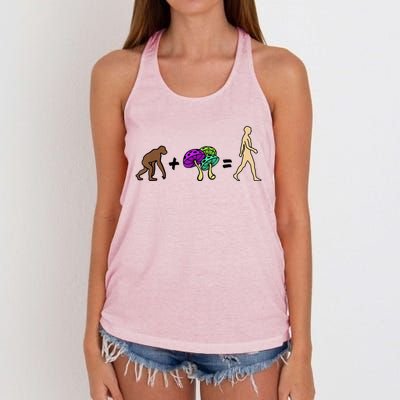 Stoned Ape Theory Psychedelic Magic Mushroom Monkey Women's Knotted Racerback Tank