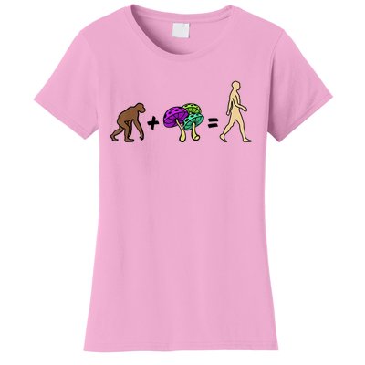 Stoned Ape Theory Psychedelic Magic Mushroom Monkey Women's T-Shirt