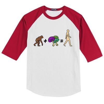 Stoned Ape Theory Psychedelic Magic Mushroom Monkey Kids Colorblock Raglan Jersey