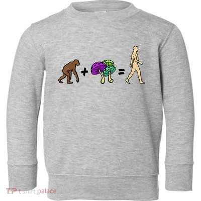 Stoned Ape Theory Psychedelic Magic Mushroom Monkey Toddler Sweatshirt