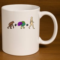 Stoned Ape Theory Psychedelic Magic Mushroom Monkey 11oz C Handle Ceramic Mug