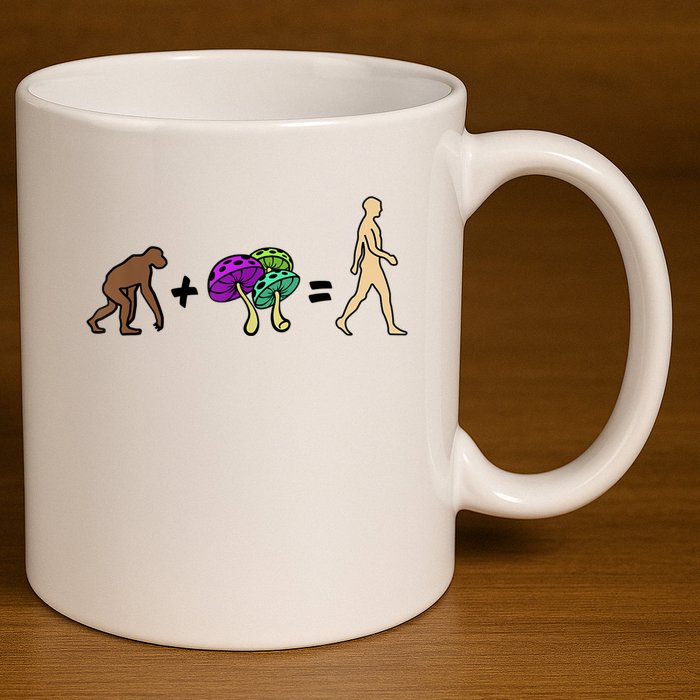 Stoned Ape Theory Psychedelic Magic Mushroom Monkey 11oz C Handle Ceramic Mug