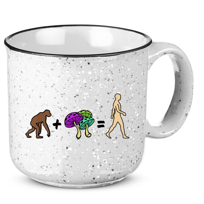 Stoned Ape Theory Psychedelic Magic Mushroom Monkey 15oz Campfire Ceramic Mug