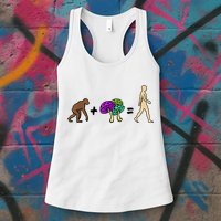Stoned Ape Theory Psychedelic Magic Mushroom Monkey Womens Tank Top