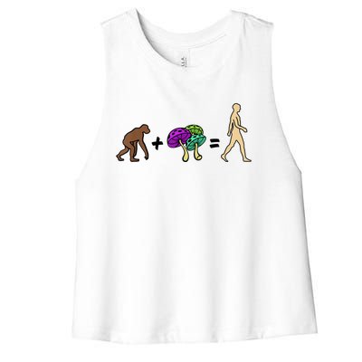 Stoned Ape Theory Psychedelic Magic Mushroom Monkey Women's Racerback Cropped Tank