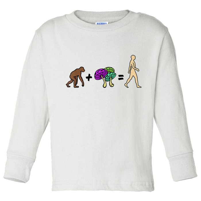 Stoned Ape Theory Psychedelic Magic Mushroom Monkey Toddler Long Sleeve Shirt