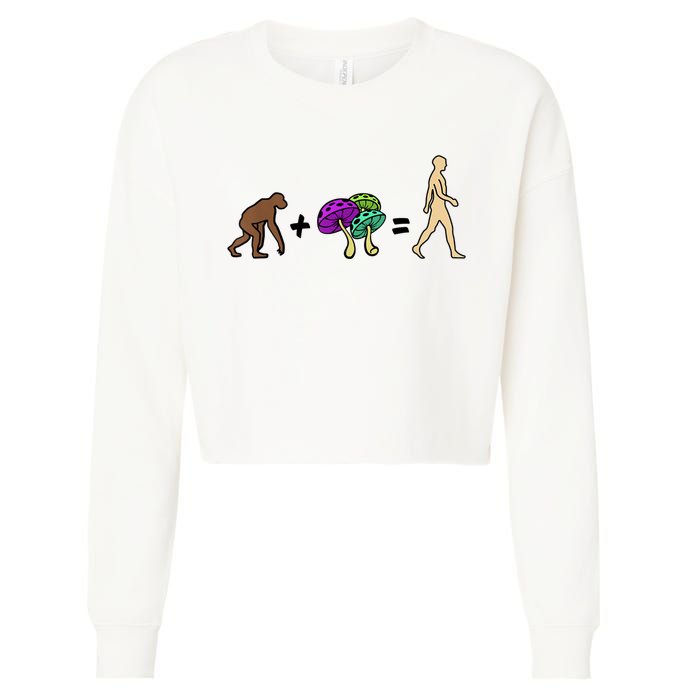 Stoned Ape Theory Psychedelic Magic Mushroom Monkey Cropped Pullover Crew