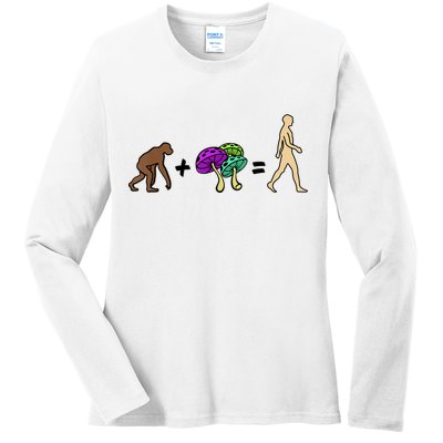 Stoned Ape Theory Psychedelic Magic Mushroom Monkey Ladies Long Sleeve Shirt