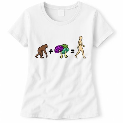 Stoned Ape Theory Psychedelic Magic Mushroom Monkey Womens T-Shirt