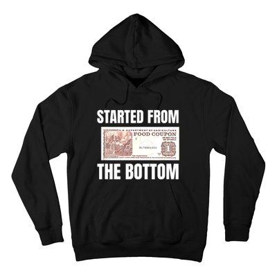 Started At The Bottom Funny Food Stamp 80s 90s Kids Know Hoodie