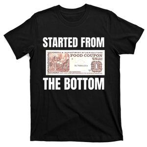 Started At The Bottom Funny Food Stamp 80s 90s Kids Know T-Shirt