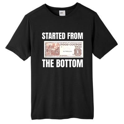 Started At The Bottom Funny Food Stamp 80s 90s Kids Know Tall Fusion ChromaSoft Performance T-Shirt