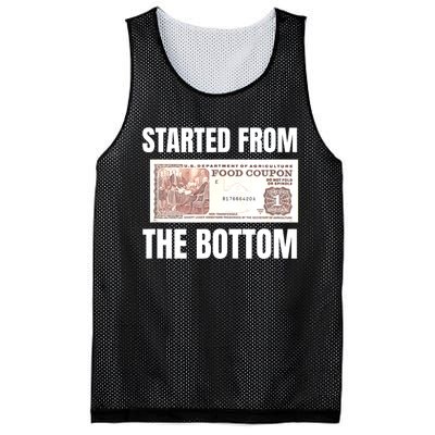 Started At The Bottom Funny Food Stamp 80s 90s Kids Know Mesh Reversible Basketball Jersey Tank