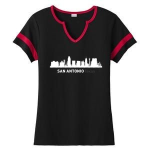 San Antonio Texas Skyline Ladies Halftime Notch Neck Tee