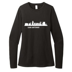 San Antonio Texas Skyline Womens CVC Long Sleeve Shirt