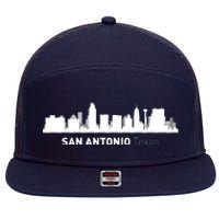 San Antonio Texas Skyline 7 Panel Mesh Trucker Snapback Hat