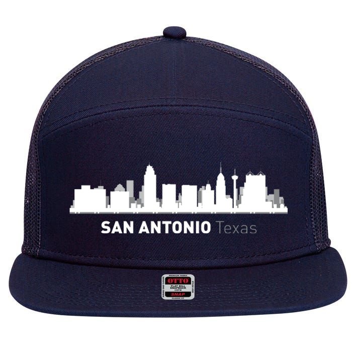 San Antonio Texas Skyline 7 Panel Mesh Trucker Snapback Hat