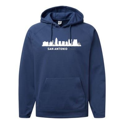 San Antonio Texas Skyline Performance Fleece Hoodie