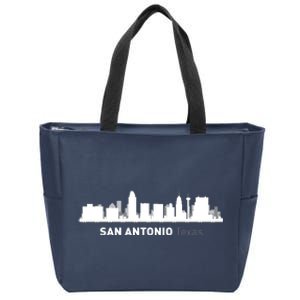 San Antonio Texas Skyline Zip Tote Bag