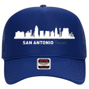 San Antonio Texas Skyline High Crown Mesh Back Trucker Hat