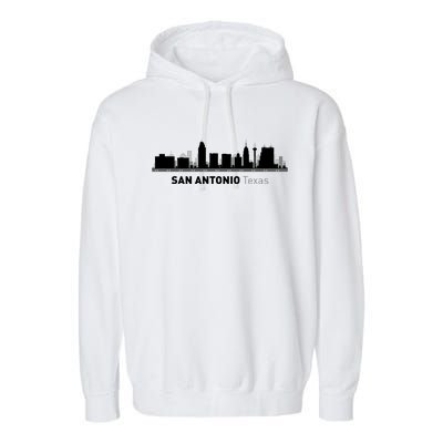 San Antonio Texas Skyline Garment-Dyed Fleece Hoodie