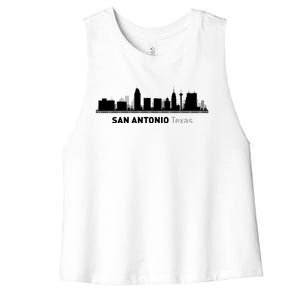 San Antonio Texas Skyline Women's Racerback Cropped Tank