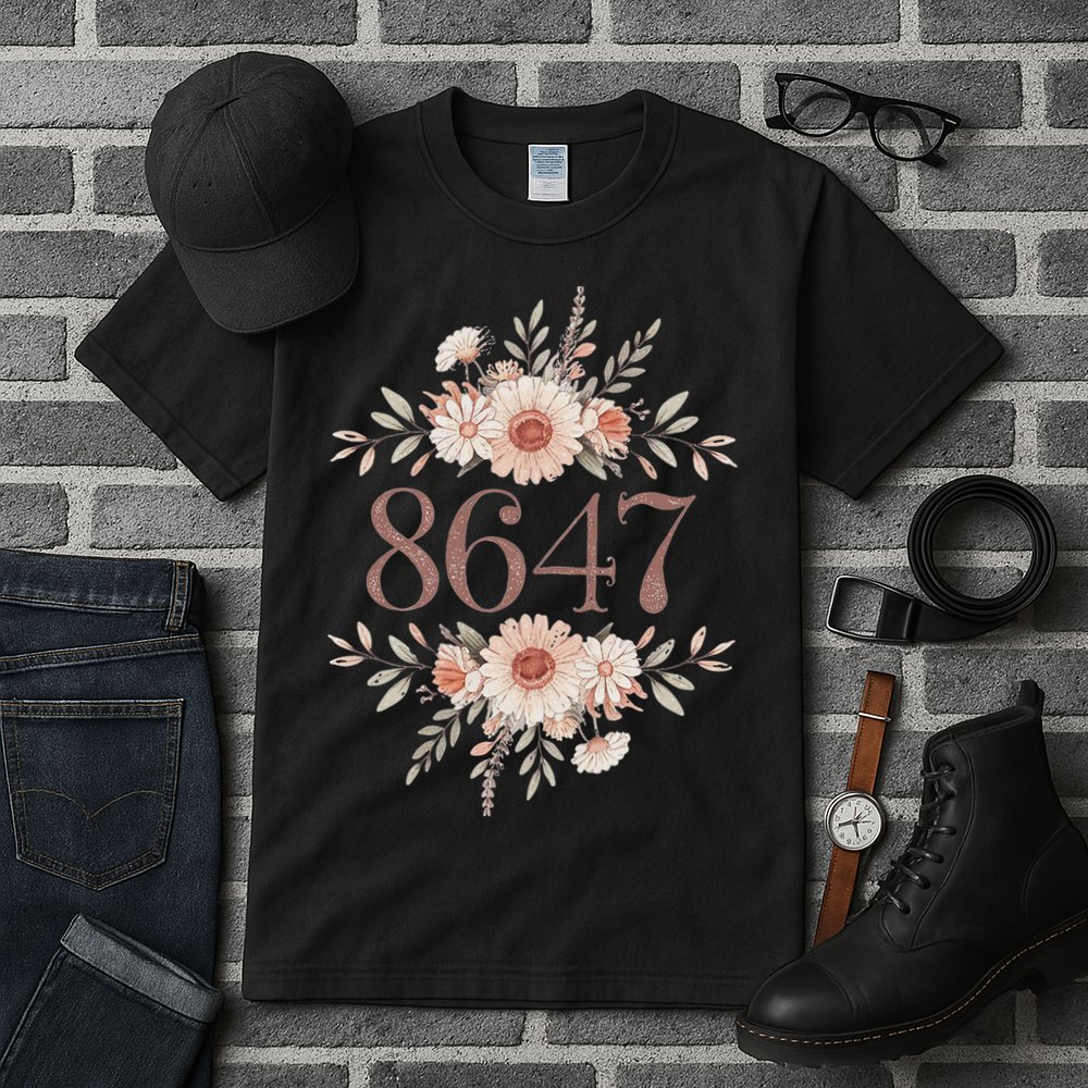 Subtle Anti Trump 8647 Flower Floral Boho President Liberal Tall T-Shirt