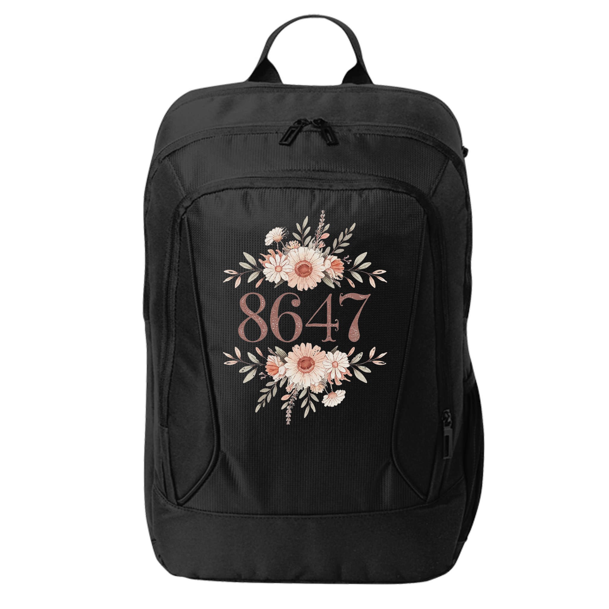 Subtle Anti Trump 8647 Flower Floral Boho President Liberal City Backpack