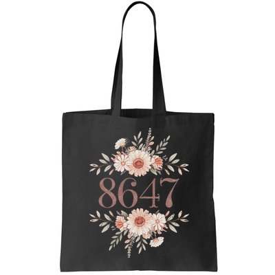 Subtle Anti Trump 8647 Flower Floral Boho President Liberal Bag