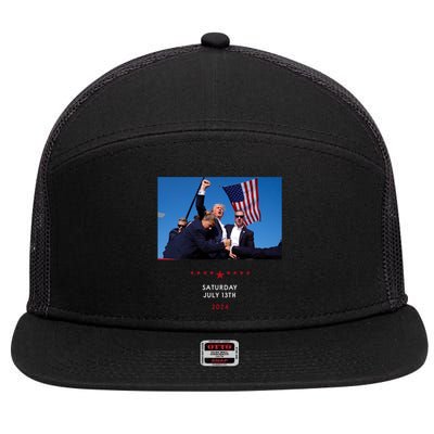 Shooting At Trump Rally In Pennsylvania Cute Gift 7 Panel Mesh Trucker Snapback Hat