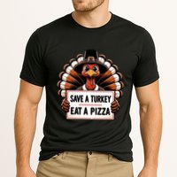 Save A Turkey Eat A Pizza Pilgrim Turkey  Cooling Performance Crew T-Shirt
