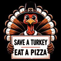 Save A Turkey Eat A Pizza Pilgrim Turkey  16 in Basic Backpack