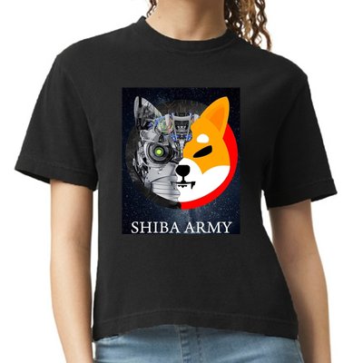 Shiba Army Terminator Dog Crypto Currency Meme Comfort Colors Boxy T-Shirt