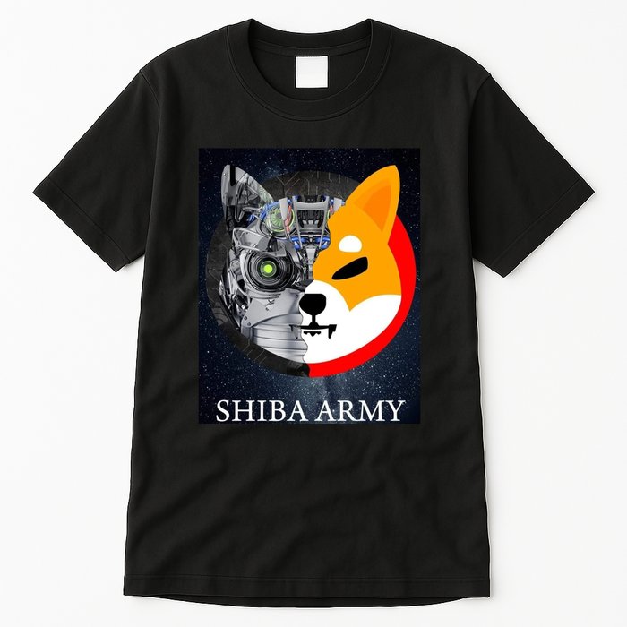 Shiba Army Terminator Dog Crypto Currency Meme Tall T-Shirt