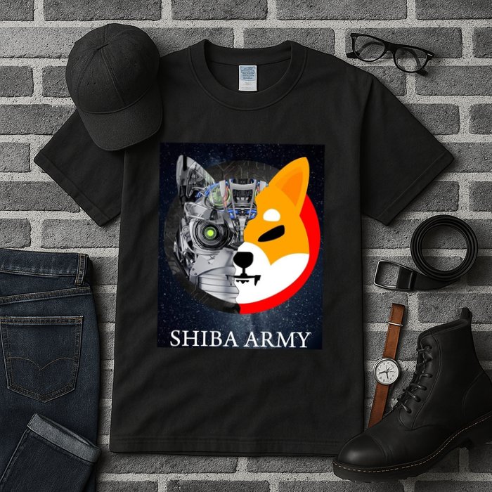 Shiba Army Terminator Dog Crypto Currency Meme Tall T-Shirt