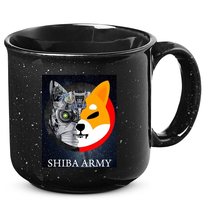 Shiba Army Terminator Dog Crypto Currency Meme 15oz Campfire Ceramic Mug