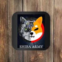 Shiba Army Terminator Dog Crypto Currency Meme Coaster