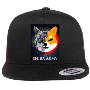 Shiba Army Terminator Dog Crypto Currency Meme Flat Bill Trucker Hat