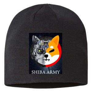 Shiba Army Terminator Dog Crypto Currency Meme Sustainable Beanie