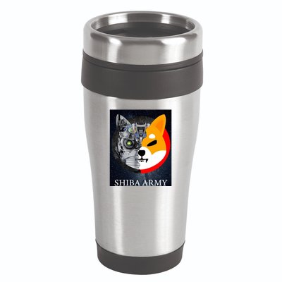 Shiba Army Terminator Dog Crypto Currency Meme 16oz Travel Tumbler