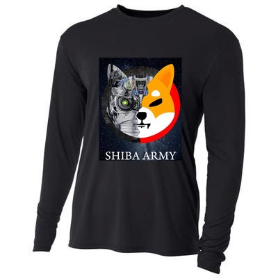 Shiba Army Terminator Dog Crypto Currency Meme Cooling Performance Long Sleeve Crew