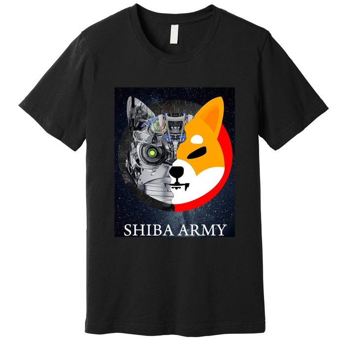 Shiba Army Terminator Dog Crypto Currency Meme Premium T-Shirt