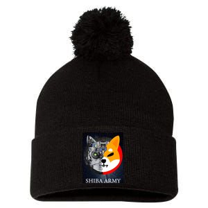 Shiba Army Terminator Dog Crypto Currency Meme Pom Pom 12in Knit Beanie