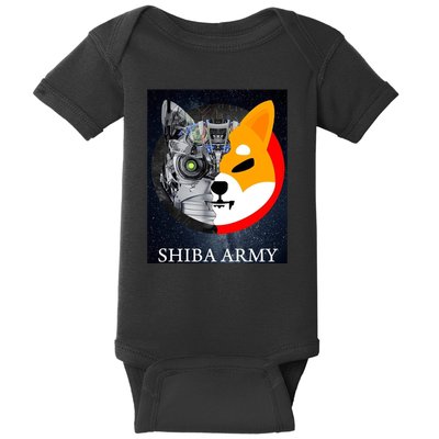 Shiba Army Terminator Dog Crypto Currency Meme Baby Bodysuit