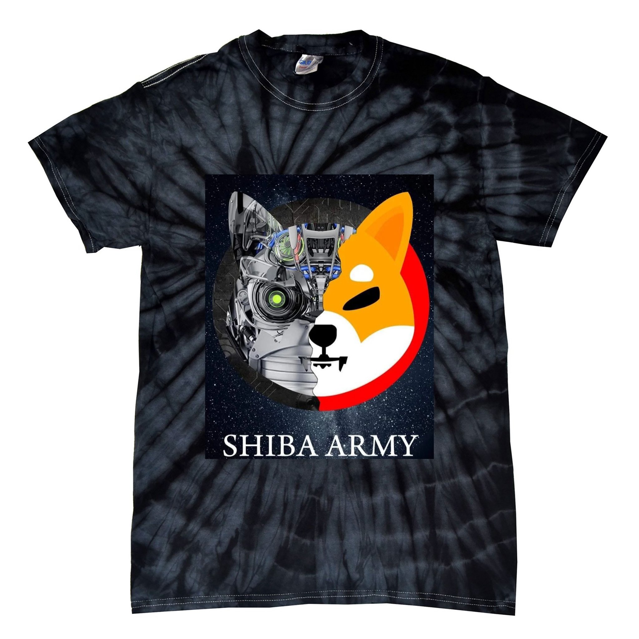 Shiba Army Terminator Dog Crypto Currency Meme Tie-Dye T-Shirt